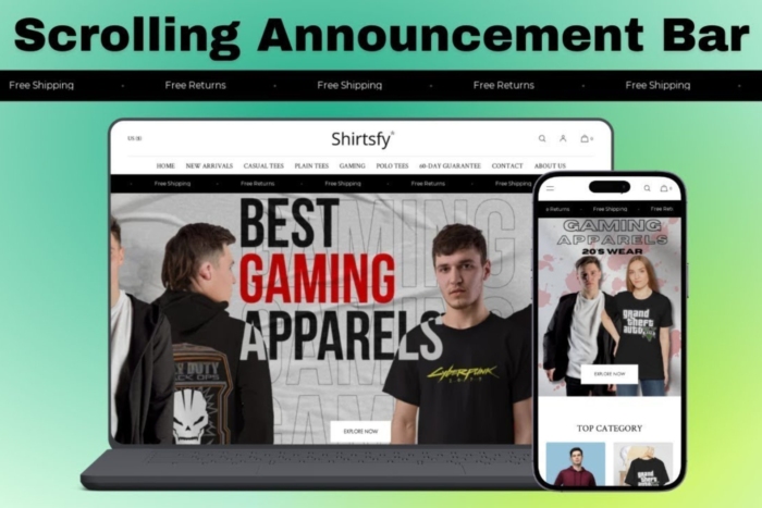 Scrolling Announcement Bar